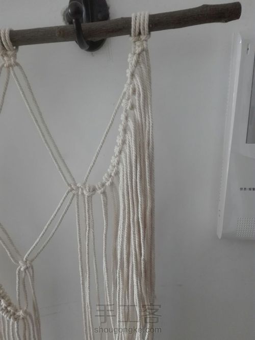 绳编挂毯一一十里桃花 第4步