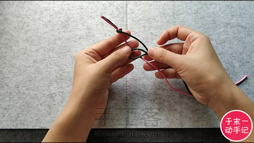 双线纽扣结编法图解【于末一动手记-025记】 第1步