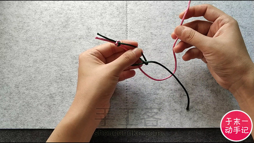 双线纽扣结编法图解【于末一动手记-025记】 第2步