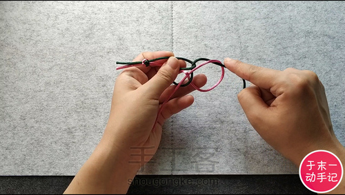 双线纽扣结编法图解【于末一动手记-025记】 第3步