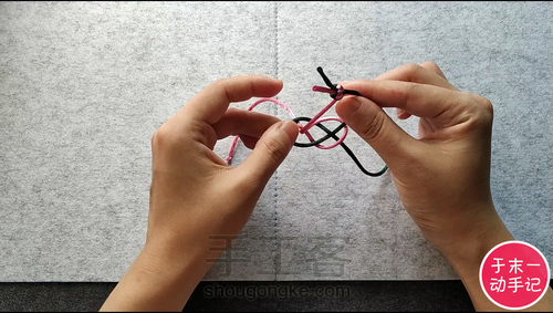 双线纽扣结编法图解【于末一动手记-025记】 第4步