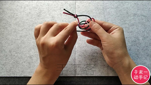 双线纽扣结编法图解【于末一动手记-025记】 第5步