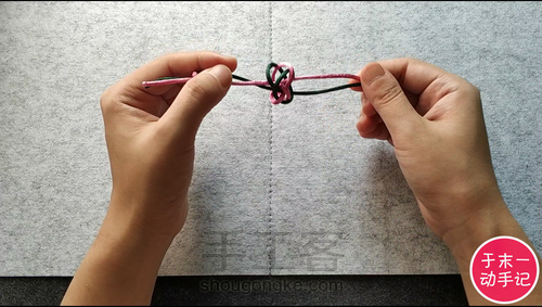 双线纽扣结编法图解【于末一动手记-025记】 第7步