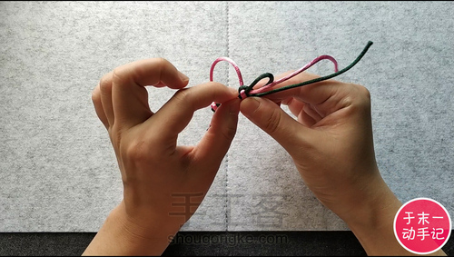 双线纽扣结编法图解【于末一动手记-025记】 第8步