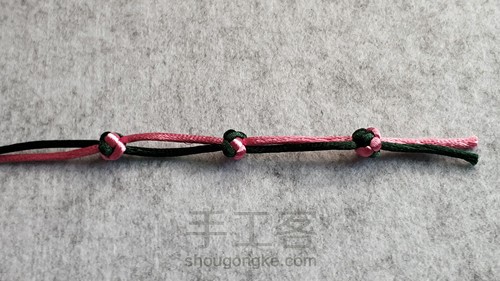 双线纽扣结编法图解【于末一动手记-025记】 第10步