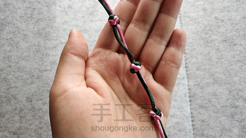 双线纽扣结编法图解【于末一动手记-025记】 第11步