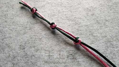 双线纽扣结编法图解【于末一动手记-025记】 第12步