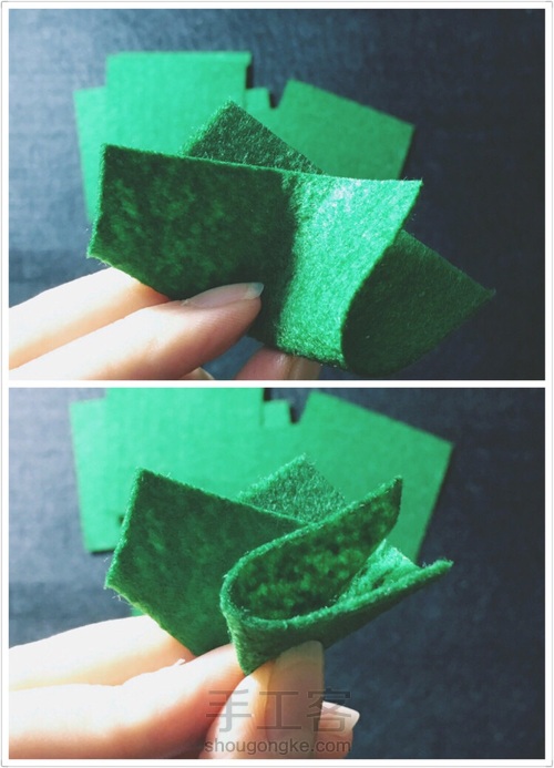 不织布圣诞花环 第3步