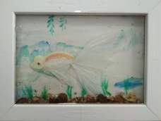 树脂画相框里养的鱼