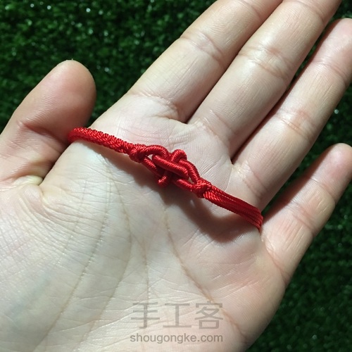 月老红绳 好运连连十字结步骤编法制作手绳项链绳 第6步