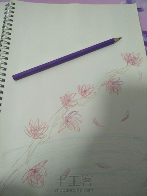 水溶彩铅画（花朵） 第3步
