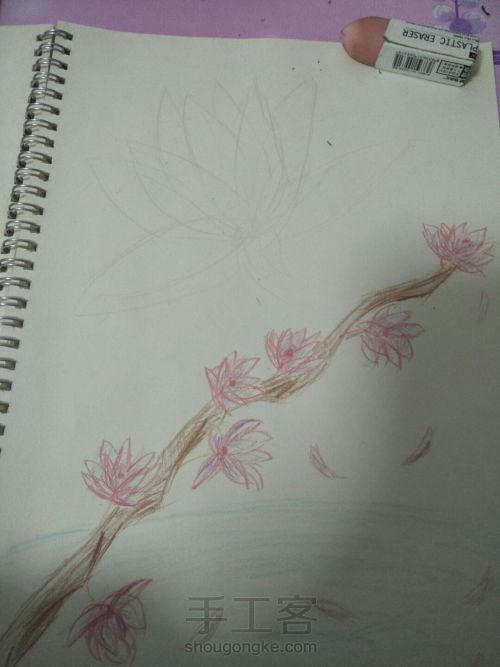 水溶彩铅画（花朵） 第4步