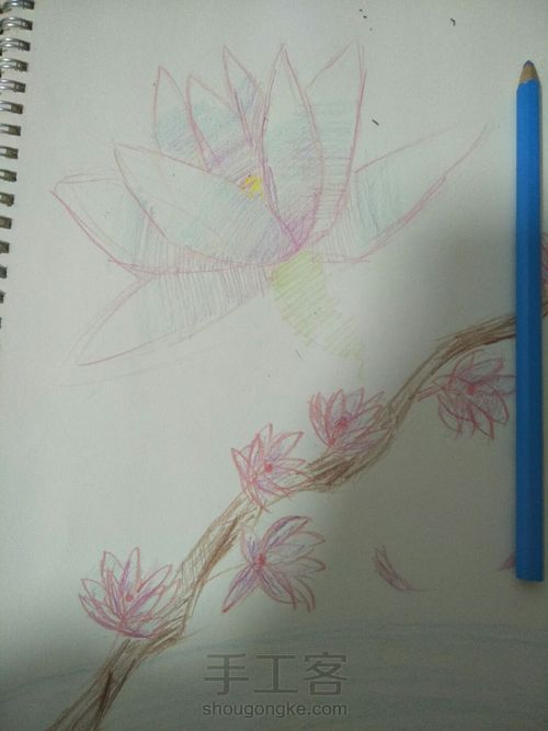 水溶彩铅画(花朵) 第6步