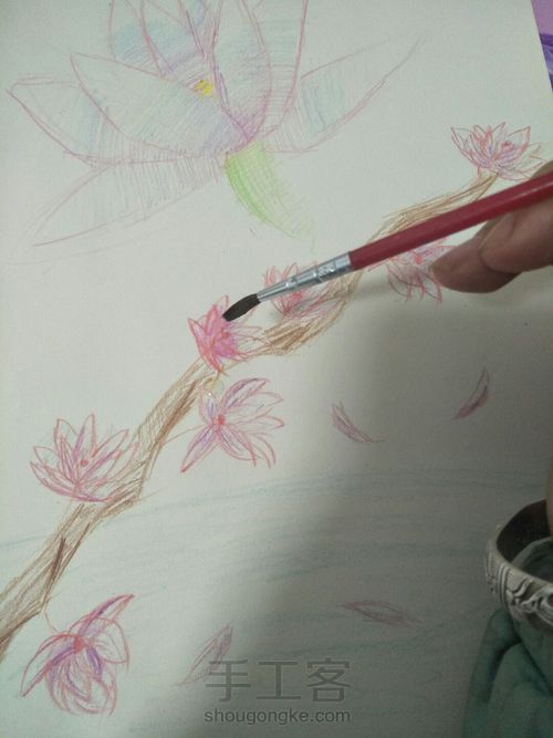 水溶彩铅画（花朵） 第7步