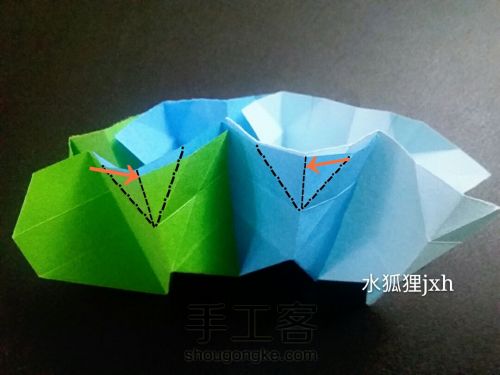 无限翻玩具组合折纸烟花（超详细）水狐狸jxh教程 第34步