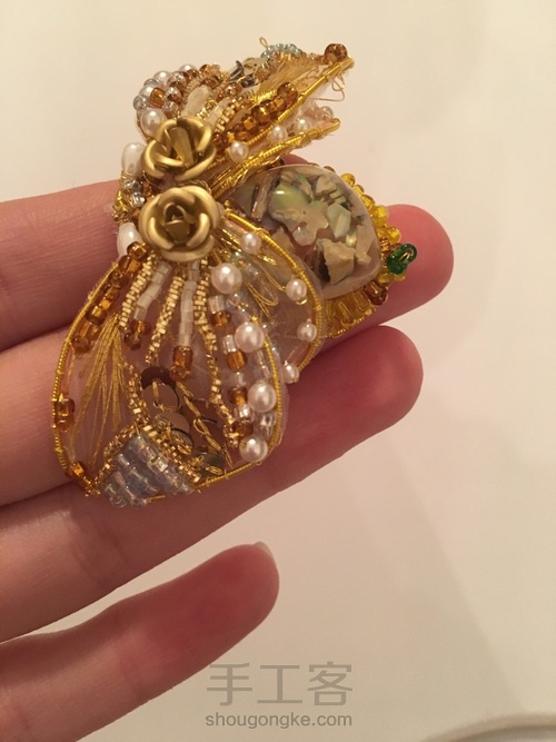 手残党的第二个法式钉珠昆虫 第9步