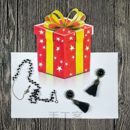 彩铅教程 ‖ 《礼品盒》，平涂技法的练习和简单3D效果的营造 第1步