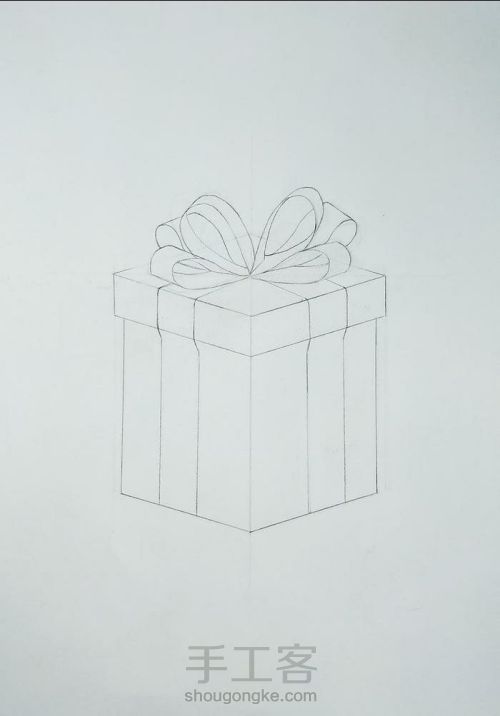 彩铅教程 ‖ 《礼品盒》，平涂技法的练习和简单3D效果的营造 第16步