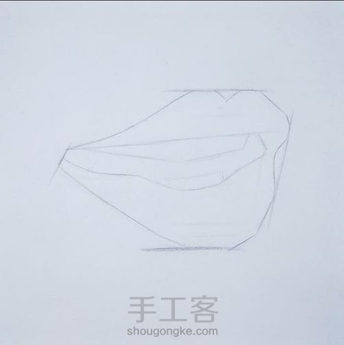 彩铅教程 ‖ 《大红唇》，认识嘴唇的结构，了解明暗对比 第6步