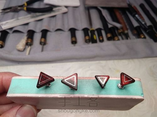 紫檀小耳钉 第11步