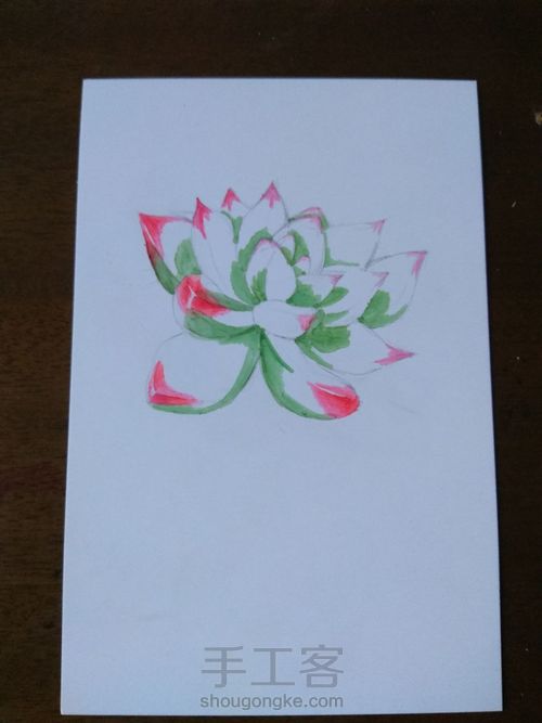 【手绘】白卡明信片系列～多肉（一） 第3步