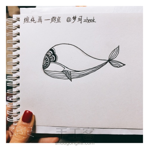 缠绕画-鲸鱼 第5步