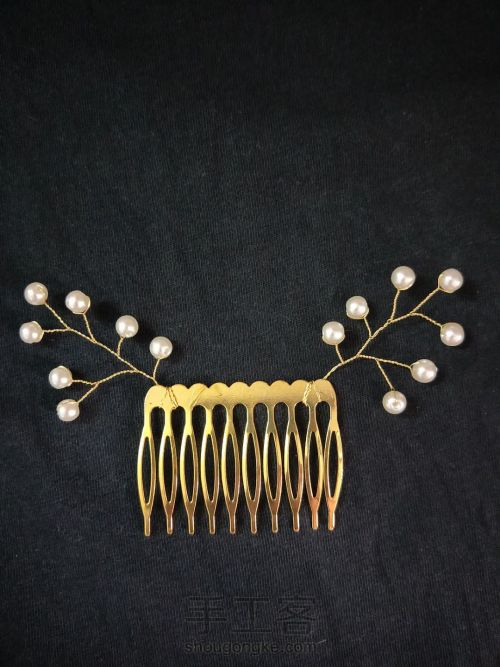 ins风珍珠发饰的制作方法～串珠发饰 第2步