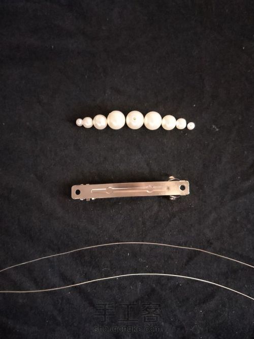 [串珠]珍珠发夹～简单版 第2步