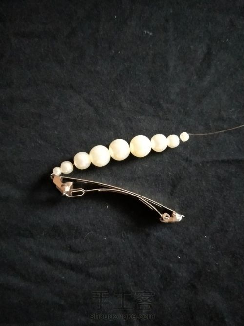 [串珠]珍珠发夹～简单版 第5步