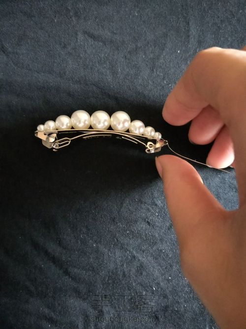 [串珠]珍珠发夹～简单版 第6步