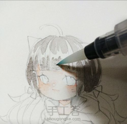 喵loli水彩简单教程~ 第5步