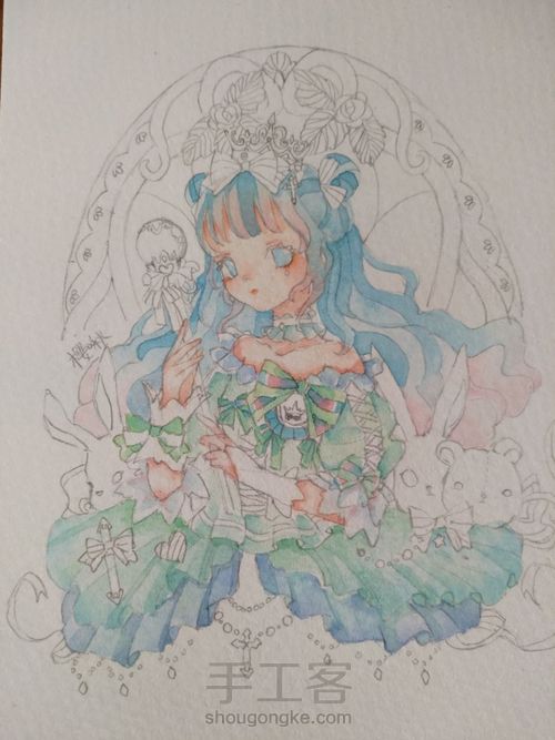 敲可爱啾水彩上色教程~ 第11步