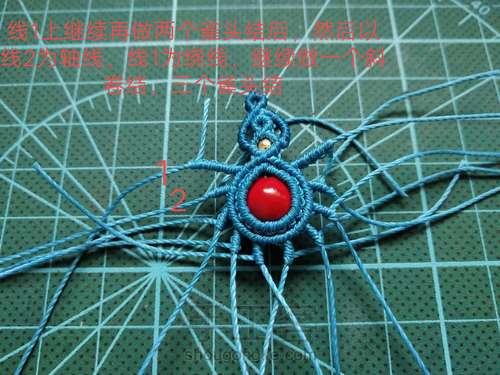 红豆小物编之四:点雀耳饰(原创) 第13步