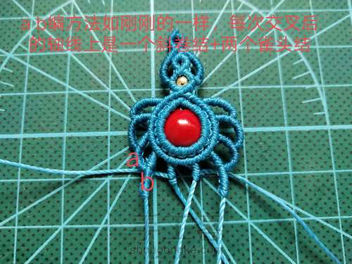 红豆小物编之四:点雀耳饰(原创) 第15步