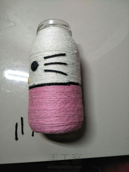 罐头瓶子化身粉色凯蒂猫 第15步