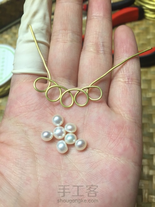 不对称耳环 第1步