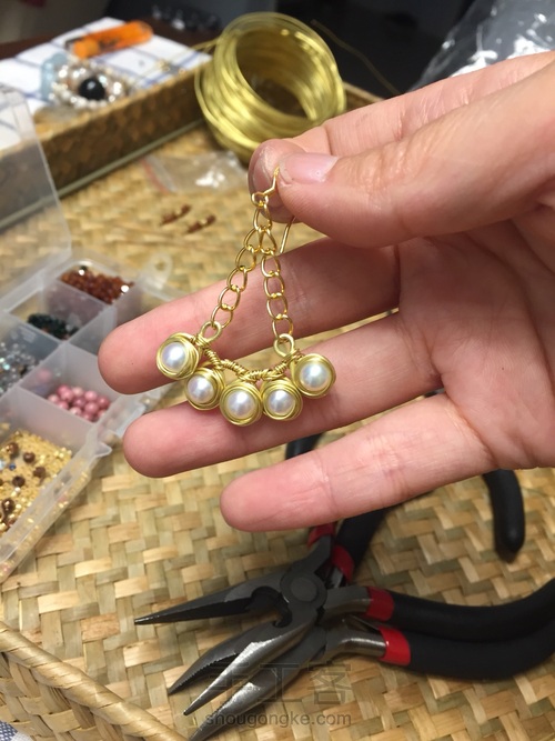 不对称耳环 第13步