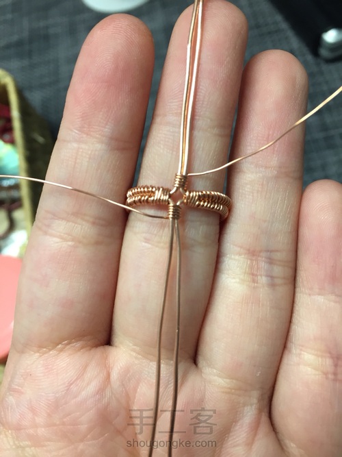 爪镶月光石绕线戒指 第5步