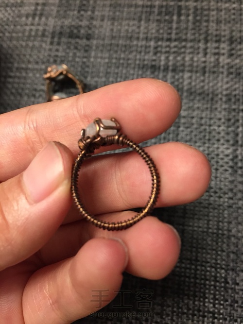 爪镶月光石绕线戒指 第12步