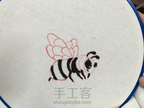 蜜蜂刺绣 第5步