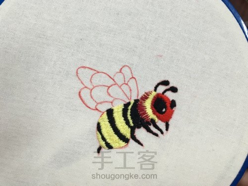 蜜蜂刺绣 第6步