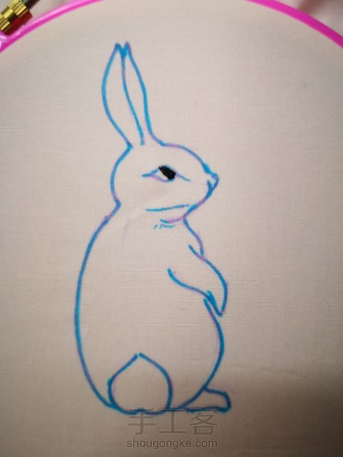 刺绣兔子 第2步