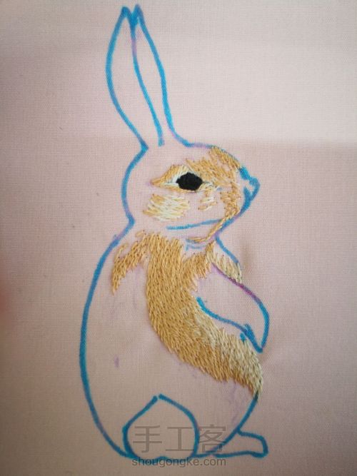 刺绣兔子 第3步
