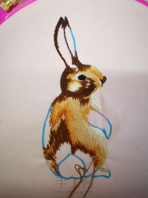 刺绣兔子 第5步