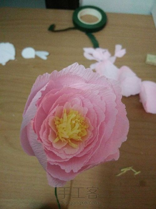 褶皱纸,牡丹花教程 第11步