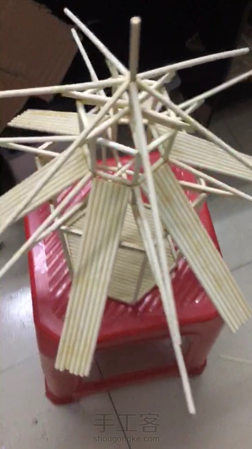 小龙龙🌟筷子亭子制作方法 第2步