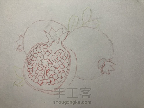 送个大石榴儿，甜在心，美在手 第2步