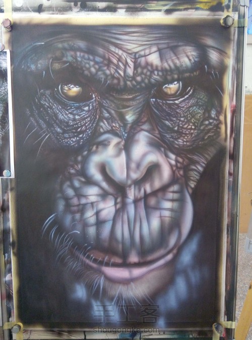 喷笔彩绘-黑猩猩 第2步