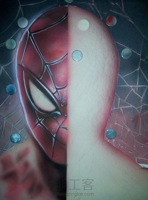 喷笔彩绘-蜘蛛侠 第6步