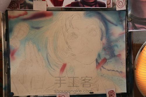 喷笔彩绘-金克丝 第1步